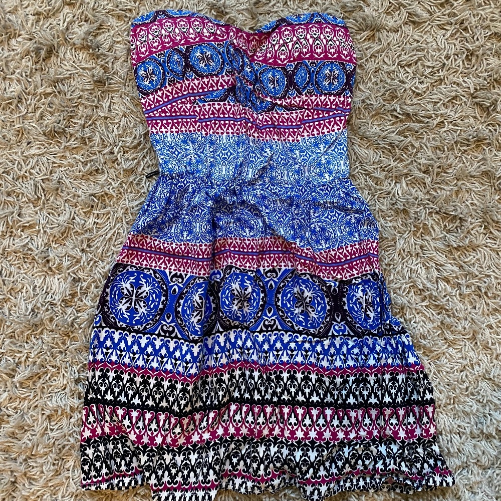 Strapless Summer pattern dress